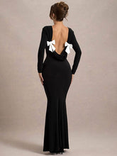 Backless Butterfly Bow Long Sleeve Bodycon Dress Newgew Dresses