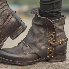 Women Casual Chunky Heel Pu Zipper Ankle Boots NewGew
