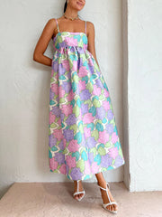 Beautiful Temperament Printed Strapless Backless Swing Dress Newgew Dresses