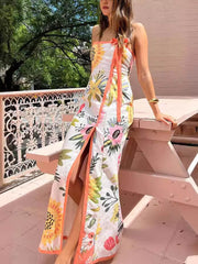 Summer Split Wrap Printed Dresses Newgew Dresses