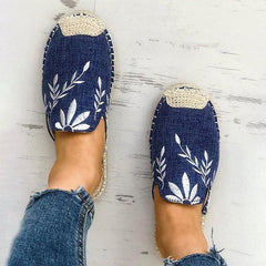 Fashion Embroidered Espadrille Flat Slippers NewGew