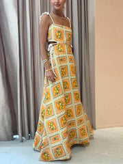 Unique Lemon Print Strappy Dress Newgew Dresses