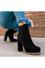 Thick-heel Low-top Waterproof Platform Elastic Martin Boots NewGew