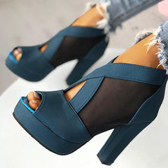 Women Summer Fish Mouth Veil High Heel Sandals NewGew