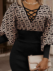 Balloon Sleeve Fashion Midi Dress Newgew Dresses