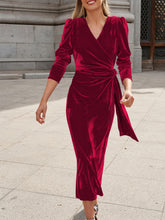 French Elegance Velvet Midi Dress Newgew Dresses