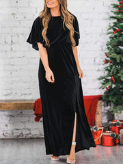 Velvet High Slit Maxi Dress Newgew Dresses
