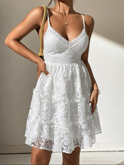 Crochet Lace Back Bow Prom Skater Dress Newgew Dresses