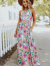 Sleeveless Maxi Dress: High Waist Hippie Floral Newgew Dresses