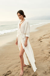 Barefoot Dreams: Beach Sun Protection Cover-Up In Pearl Newgew Dresses