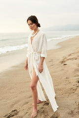 Barefoot Dreams: Beach Sun Protection Cover-Up In Pearl Newgew Dresses