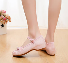 Embroidered Cotton Wedding Ethnic Style Tendon Canvas Shoes Newgew