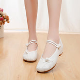 Embroidered Cotton Wedding Ethnic Style Tendon Canvas Shoes Newgew