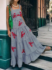 Exquisite Embroidered Holiday Camisole Midi Dress Newgew Dresses