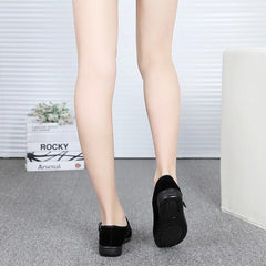 Women's Cloth Flat Soft Bottom Comfortable Belt Canvas Shoes Newgew