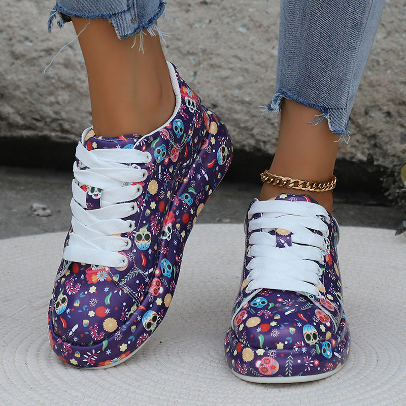 Casual Frenulum Printing Round Comfortable Out Door Shoes NewGew