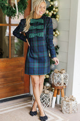 Warmest Wishes Navy Blue Plaid Mini Dress Newgew Dresses