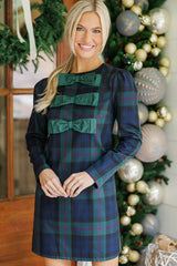 Warmest Wishes Navy Blue Plaid Mini Dress Newgew Dresses