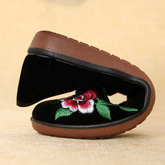 Women's Flat Black Soft Bottom Dance Hotel Canvas Shoes Newgew
