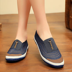 Women's Spring Flat Slip-on Cloth Canvas Shoes Newgew