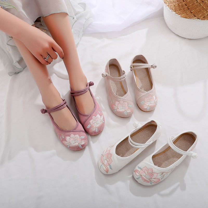 Female Zen Tea Artist Performance Dancing Canvas Shoes Newgew