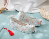 Classy Height Increasing Insole Bow Antique Canvas Shoes Newgew