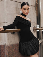 Off-the-shoulder Petal Hem Dress Newgew Dresses