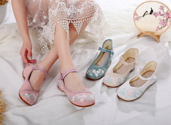 Clothing Versatile Embroidered Cotton And Linen Canvas Shoes Newgew