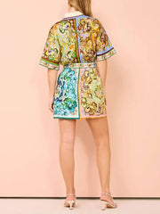 Special Satin Print Mini Dress Newgew Dresses