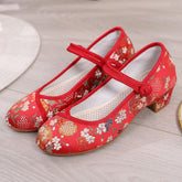 Pretty Women's Chunky Embroidered Mid With Canvas Shoes Newgew