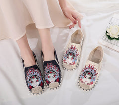 Innovative Ethnic Style Embroidered Bottom Pumps Canvas Shoes Newgew