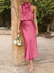 Unique Bridesmaid Sleeveless High Neck Maxi Dresses Newgew Dresses