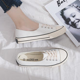 Women's Flat Korean Style Versatile Summer Low-cut Canvas Shoes Newgew