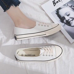 Women's Flat Korean Style Versatile Summer Low-cut Canvas Shoes Newgew