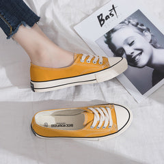 Women's Flat Korean Style Versatile Summer Low-cut Canvas Shoes Newgew