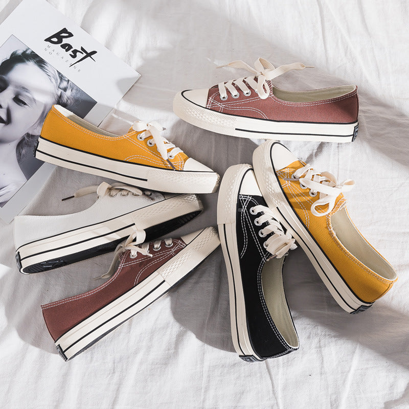 Women's Flat Korean Style Versatile Summer Low-cut Canvas Shoes Newgew