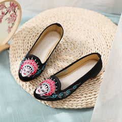 Women's Style Embroidered Height Increasing Insole Tendon Canvas Shoes Newgew