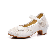 Women's Spring Mid Ethnic Style Ancient Chinese Heels Newgew