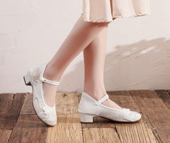 Women's Spring Mid Ethnic Style Ancient Chinese Heels Newgew