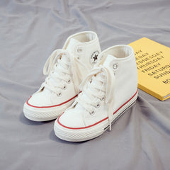 Women's Summer Thick Bottom Height Increasing Insole Canvas Shoes Newgew