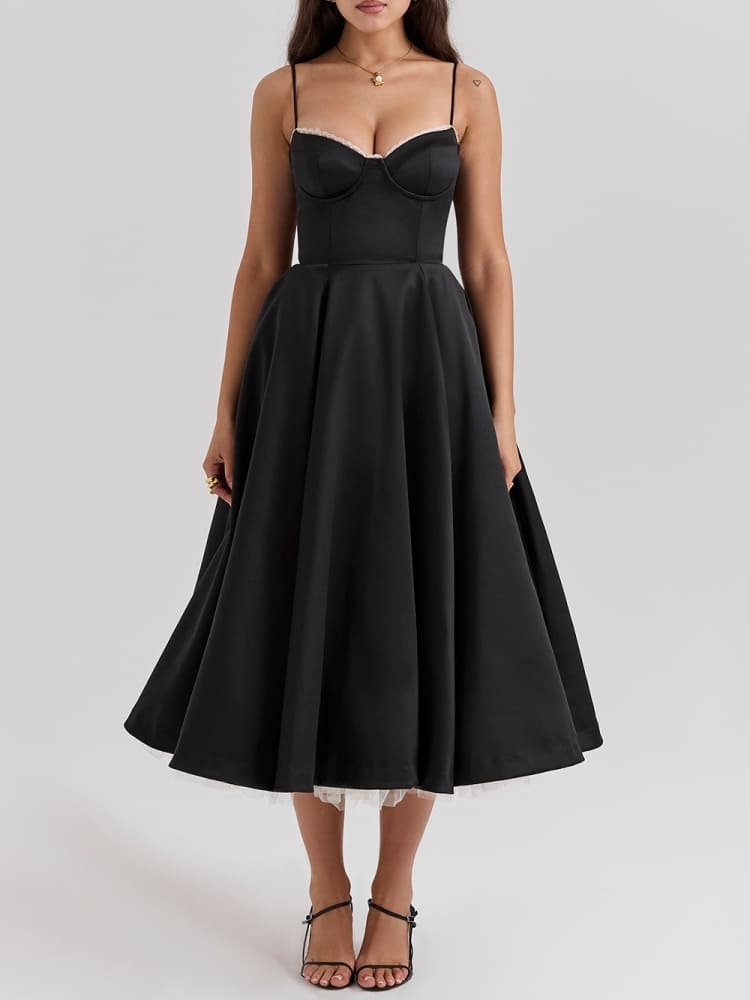 Black Tulle Midi Dress Newgew Dresses