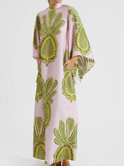 Pink Floral 3/4 Sleeve Dress Newgew Dresses