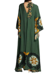 Dark Green Printed Maxi Dress Newgew Dresses