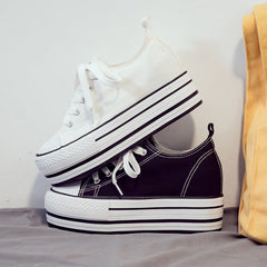 Women's Spring Versatile Korean Style Platform Canvas Shoes Newgew