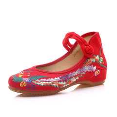 Women's Colorful Phoenix Square Dance Tendon Bottom Canvas Shoes Newgew