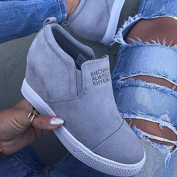 Letter Slip On Wedge Sneakers NewGew