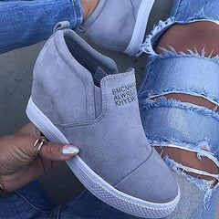 Letter Slip On Wedge Sneakers NewGew