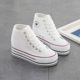 Women's Height Increasing Insole Korean Style Canvas Shoes Newgew