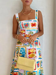 Graffiti Strap Tube Top Lace Maxi Dress Newgew Dresses