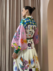 Pleated Long Sleeve Loose Dress Newgew Dresses